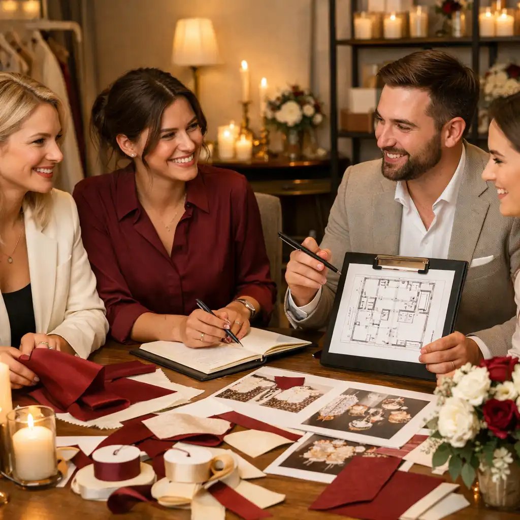 Zespół Wydar Zenixo podczas planowania wydarzenia w eleganckim biurze